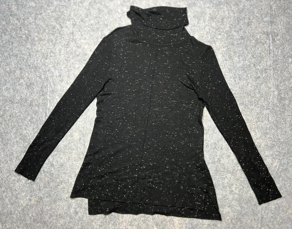 Calvin Klein Women's Size Small Black Fleck Detail Cowl Neck Sweater